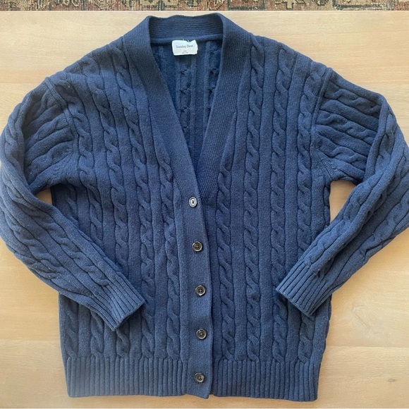 Sunday Best Navy Cable Knit Lamora Cardigan - Picture 4 of 12